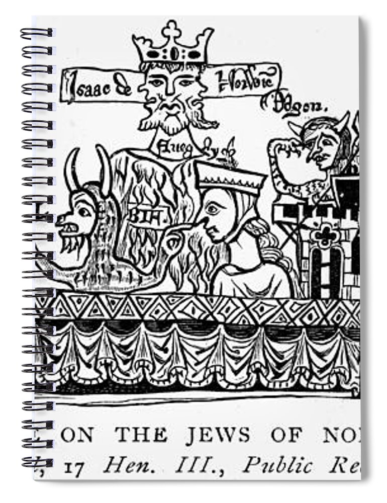 13th Century Spiral Notebook featuring the painting England Jews, 13th Century by Granger