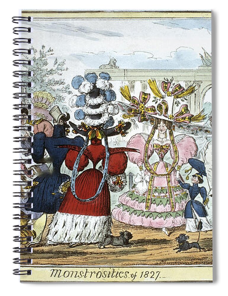 1827 Spiral Notebook featuring the painting English Fashions, 1827 by Granger