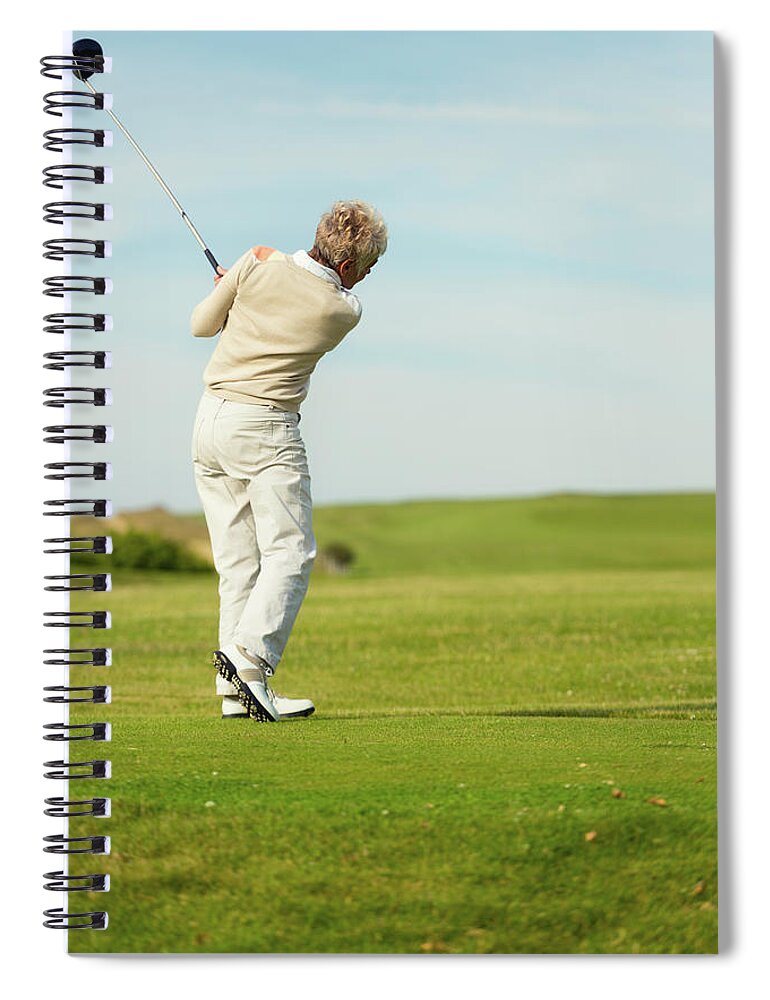Mature Adult Spiral Notebook featuring the photograph English Golfer by Rich Legg