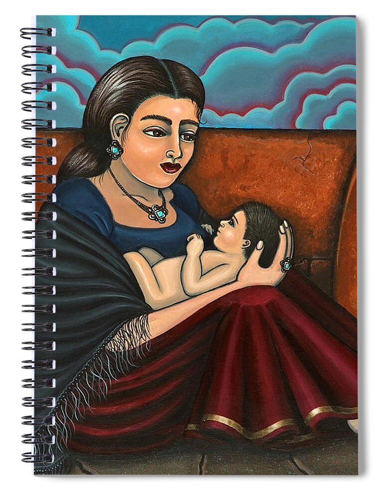 Mother Spiral Notebook featuring the painting Es todo or You Are Everything by Victoria De Almeida