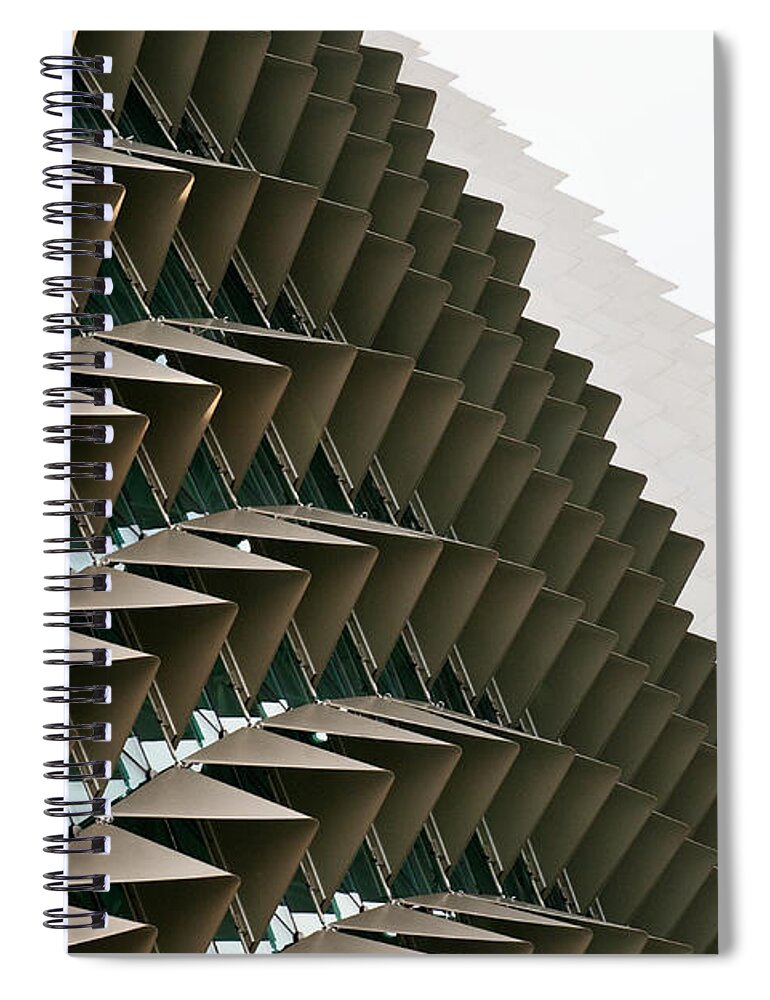 Singapore Spiral Notebook featuring the photograph Esplanade Theatres Roof 09 by Rick Piper Photography