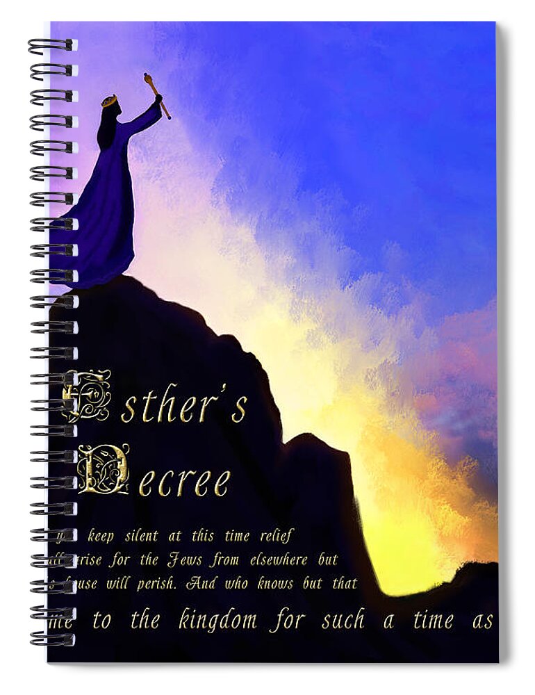 Esther Art Spiral Notebook featuring the painting Esther's Decree by Constance Woods