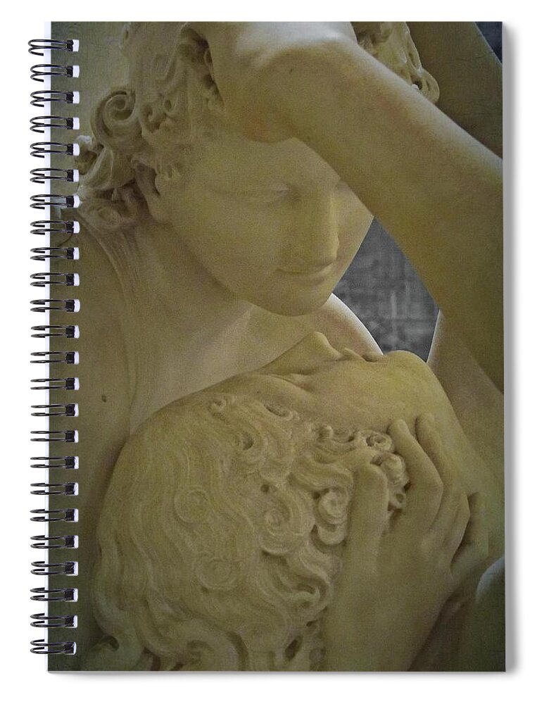 Eternal Spiral Notebook featuring the photograph Eternal Love - Psyche Revived by Cupid's Kiss - Louvre - Paris by Marianna Mills