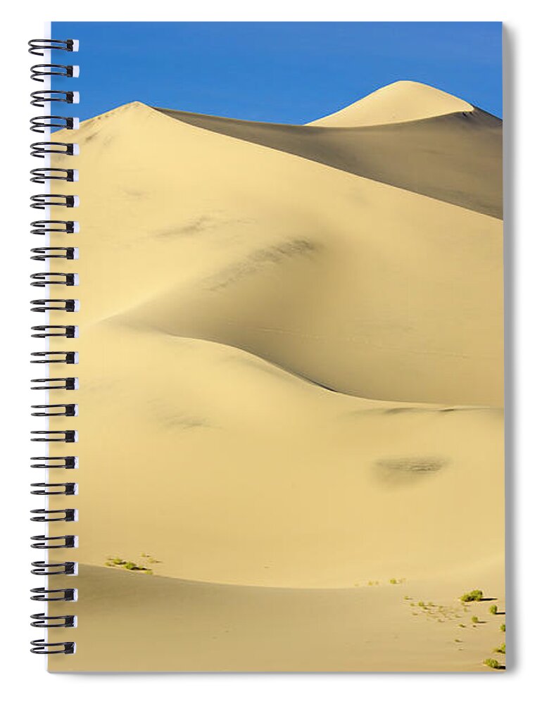 00431196 Spiral Notebook featuring the photograph Eureka Dunes in Death Valley #2 by Yva Momatiuk John Eastcott