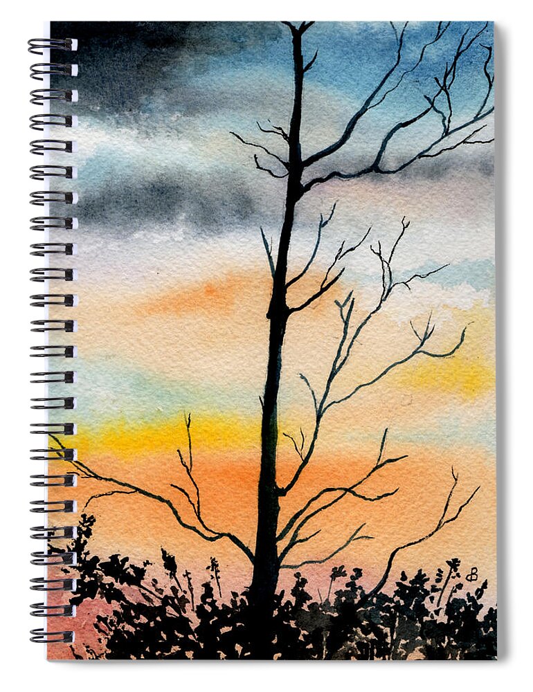 Watercolor Spiral Notebook featuring the painting Evening Comes by Brenda Owen