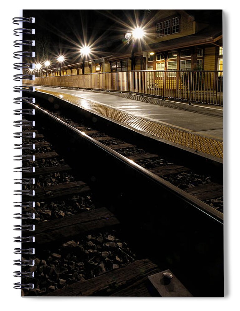 Train Spiral Notebook featuring the photograph Evening Freight Through Chico by Robert Woodward