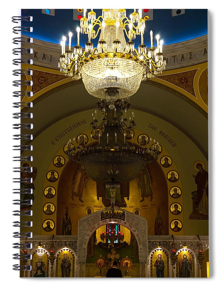 1948 Spiral Notebook featuring the photograph Evening Mass at St Sophia by Ed Gleichman