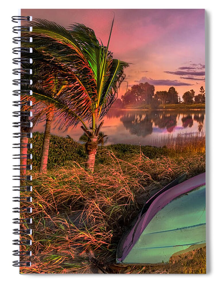 Clouds Spiral Notebook featuring the photograph Evening's Kiss by Debra and Dave Vanderlaan