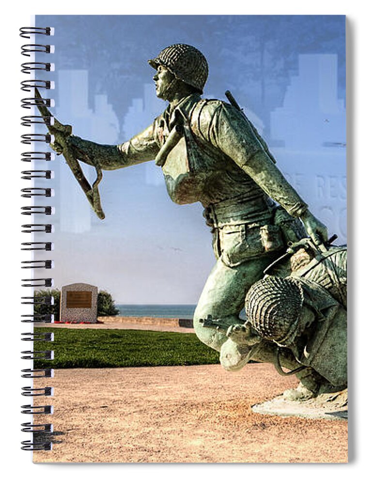 Ever Forward Spiral Notebook featuring the photograph Ever Forward - D-Day Prayer by Weston Westmoreland