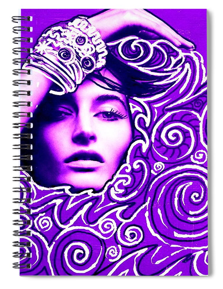 Julie-hoyle Spiral Notebook featuring the painting Everywhere You Look You See Yourself by Julie Hoyle