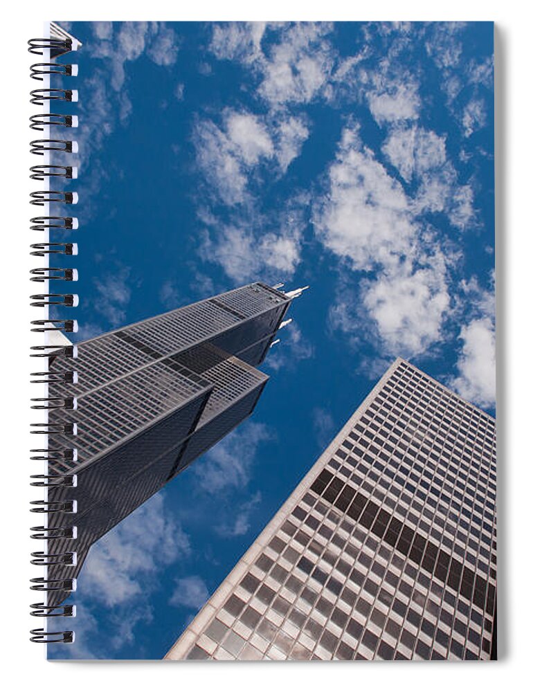 Chicago Downtown Spiral Notebook featuring the photograph ex Sears Tower Chicago by Dejan Jovanovic