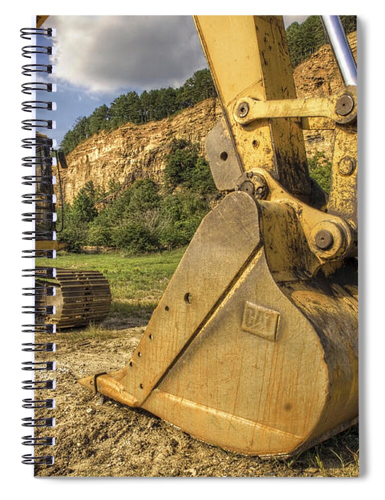 Excavator Spiral Notebook featuring the photograph Excavator at Big Rock Quarry - Emerald Park - Arkansas by Jason Politte