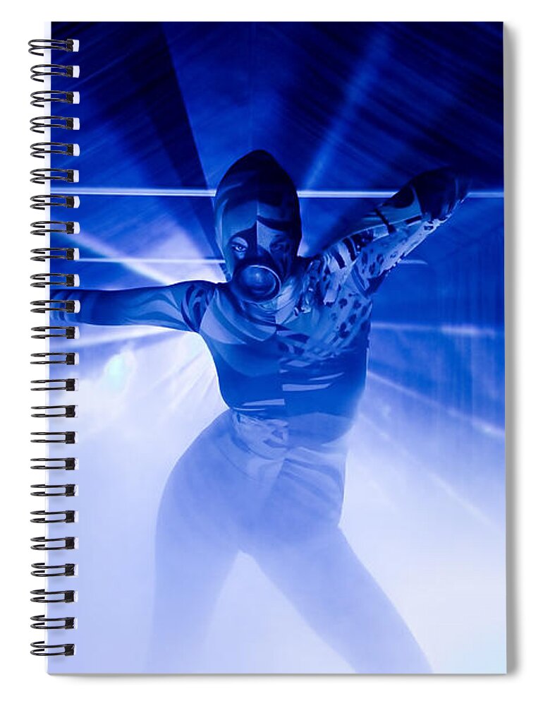Blue Spiral Notebook featuring the photograph Exotic dancer in blue by Sv