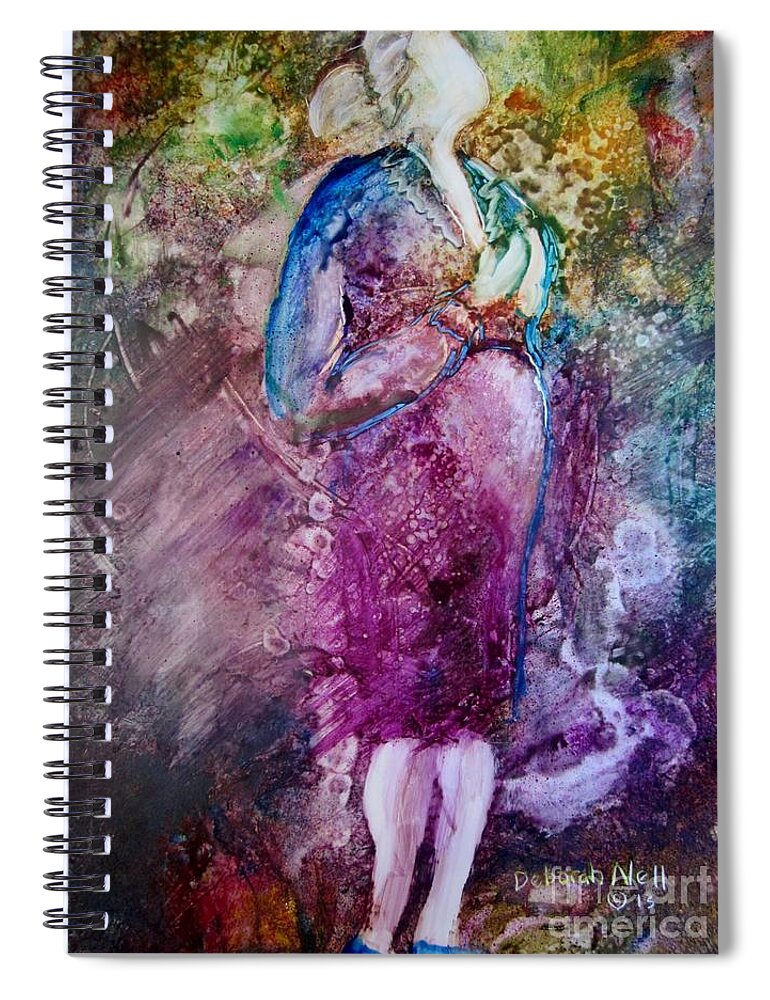 Woman Spiral Notebook featuring the painting Expecting by Deborah Nell