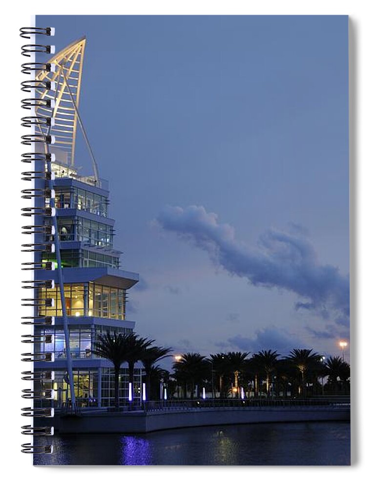 Exploration Tower Spiral Notebook featuring the photograph Exploration Tower in Evening by Bradford Martin
