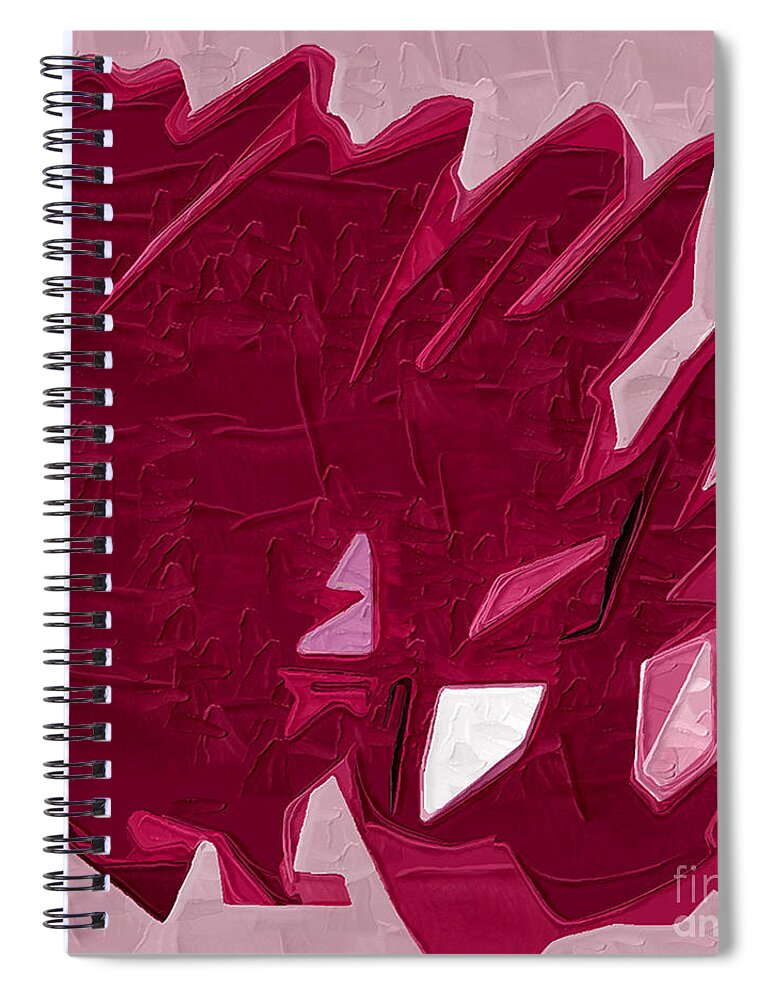 Abstract Spiral Notebook featuring the painting Expression of Red by Kirt Tisdale