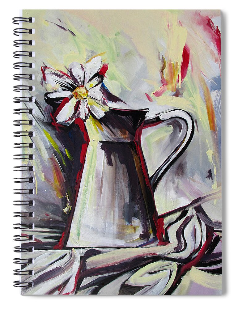 Eye Of The Vase Spiral Notebook featuring the painting Eye Of The Vase by John Gholson