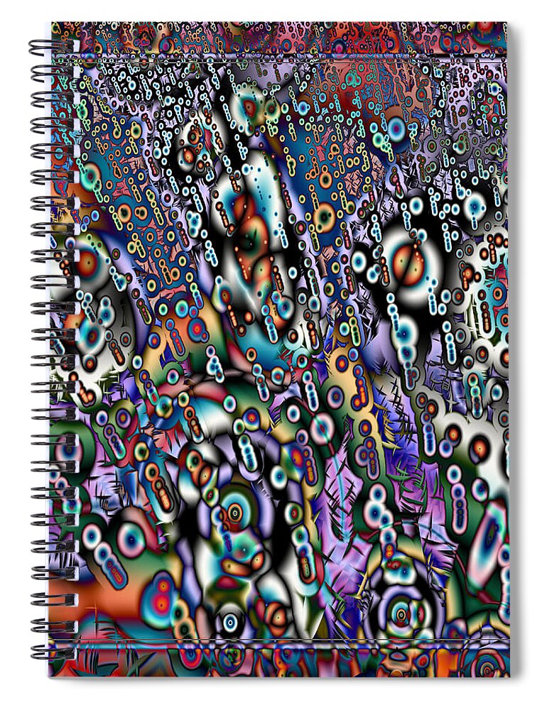 Abstract Spiral Notebook featuring the digital art Eyeballs and Eight Balls by Kiki Art