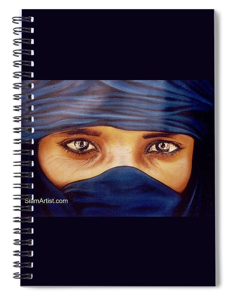 Eyes Spiral Notebook featuring the painting Eyes by Sukalya Chearanantana