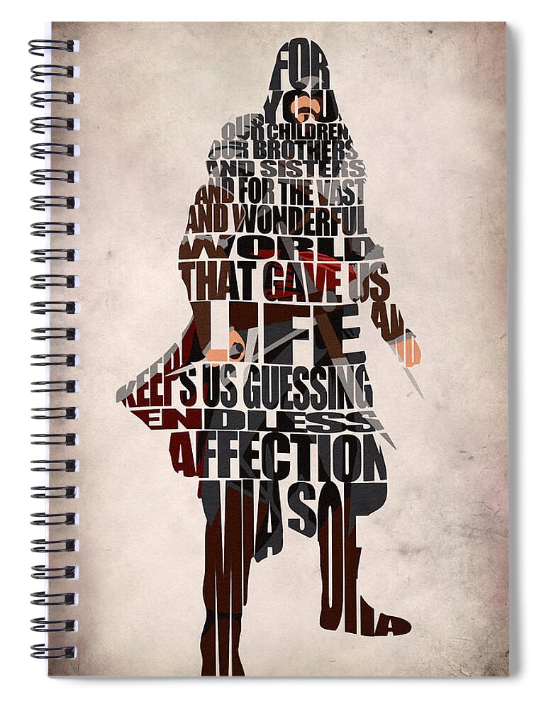 Ezio Spiral Notebook featuring the digital art Ezio Auditore da Firenze by Inspirowl Design