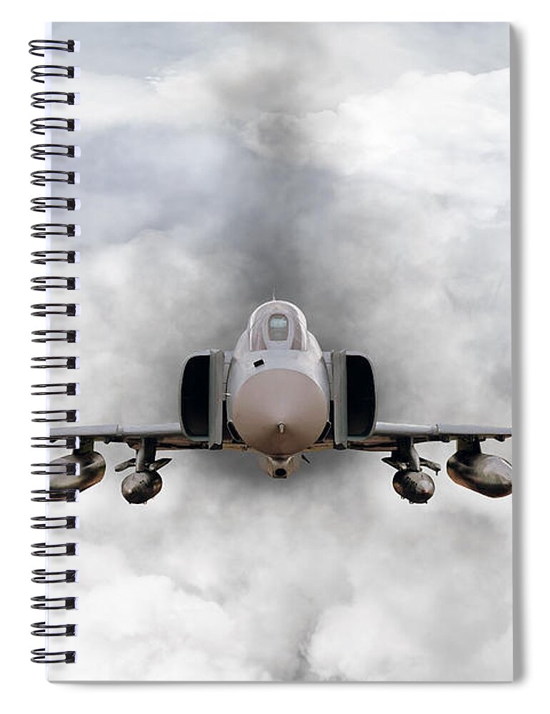 F4 Spiral Notebook featuring the digital art F4 Phantom by Airpower Art
