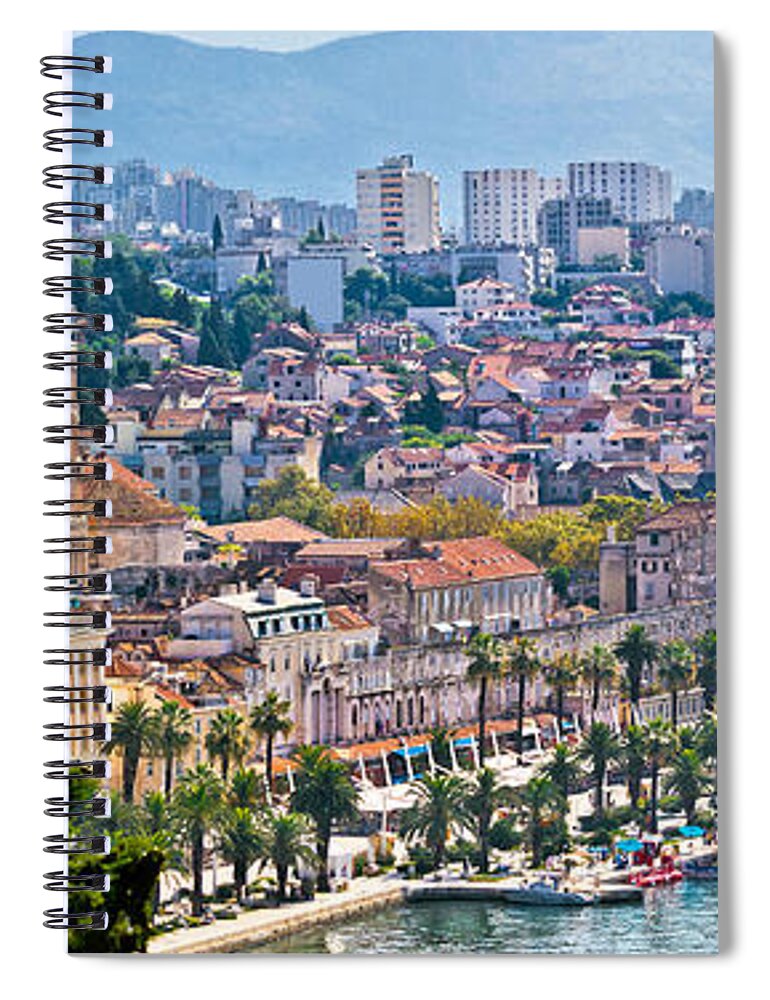 Split Spiral Notebook featuring the photograph Fabulous Split waterfront aerial panorama by Brch Photography