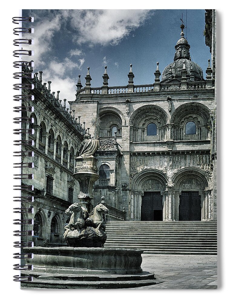 Fa�ade Spiral Notebook featuring the photograph Facade of the Silverware in Santiago de Compostela by Guido Montanes Castillo