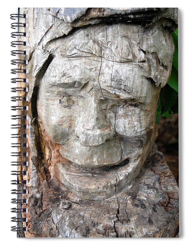 Nature Spiral Notebook featuring the photograph Face in a tree by Amy Fose