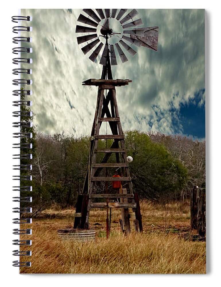 Windmill Spiral Notebook featuring the photograph Face The Wind - Windmill Photography Art by Ella Kaye Dickey