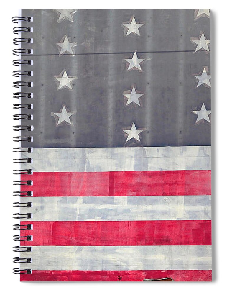 American Flag Spiral Notebook featuring the photograph Faded Glory by Art Block Collections