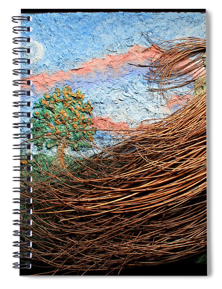 Art Spiral Notebook featuring the mixed media Fading Light by Adam Long