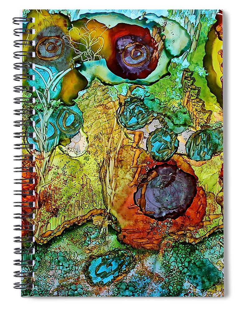 Fairies May Live Here Spiral Notebook featuring the painting Fairies May Live Here by Bellesouth Studio
