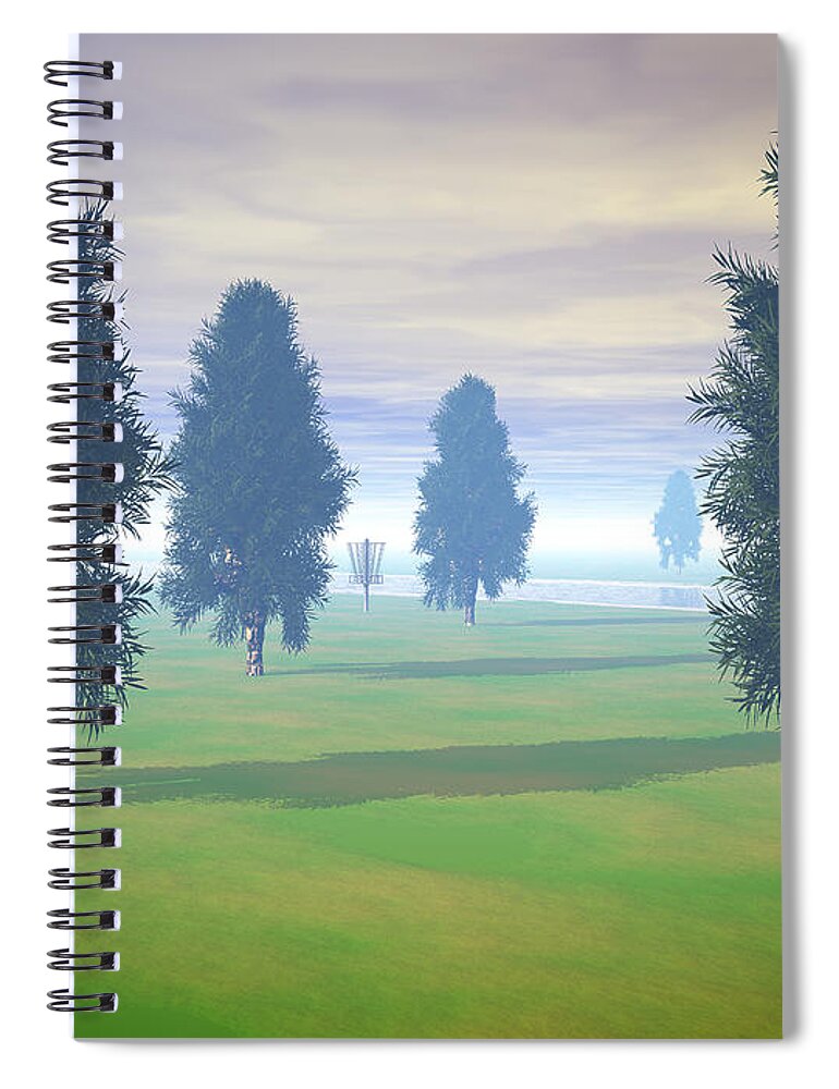 Disc Golf Spiral Notebook featuring the digital art Fairway To Seven by Phil Perkins