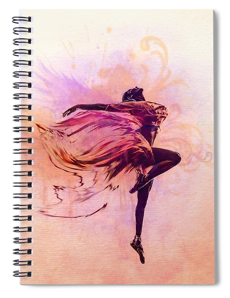 Dancer Spiral Notebook featuring the digital art FAiry Dance by Lilia D