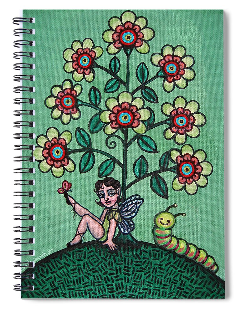 Fairy Spiral Notebook featuring the painting Fairy Series Katrina by Victoria De Almeida