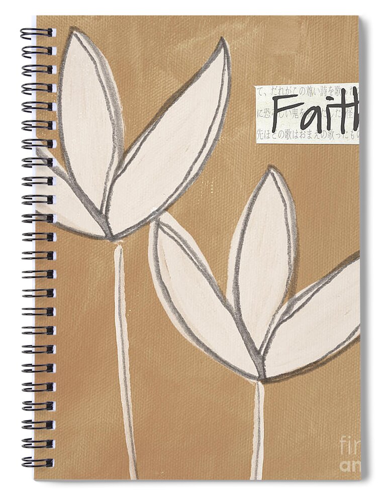Faith Spiral Notebook featuring the mixed media Faith by Linda Woods