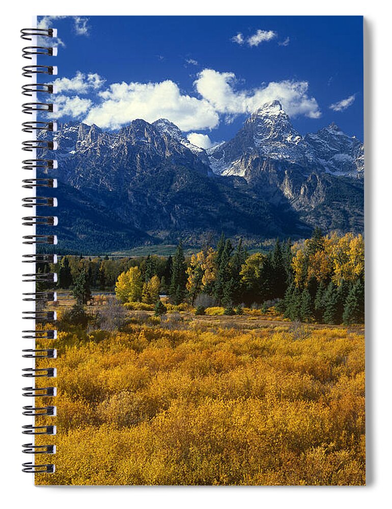 Dave Welling Spiral Notebook featuring the photograph Fall Color Tetons Blacktail Ponds Grand Tetons Nationa by Dave Welling