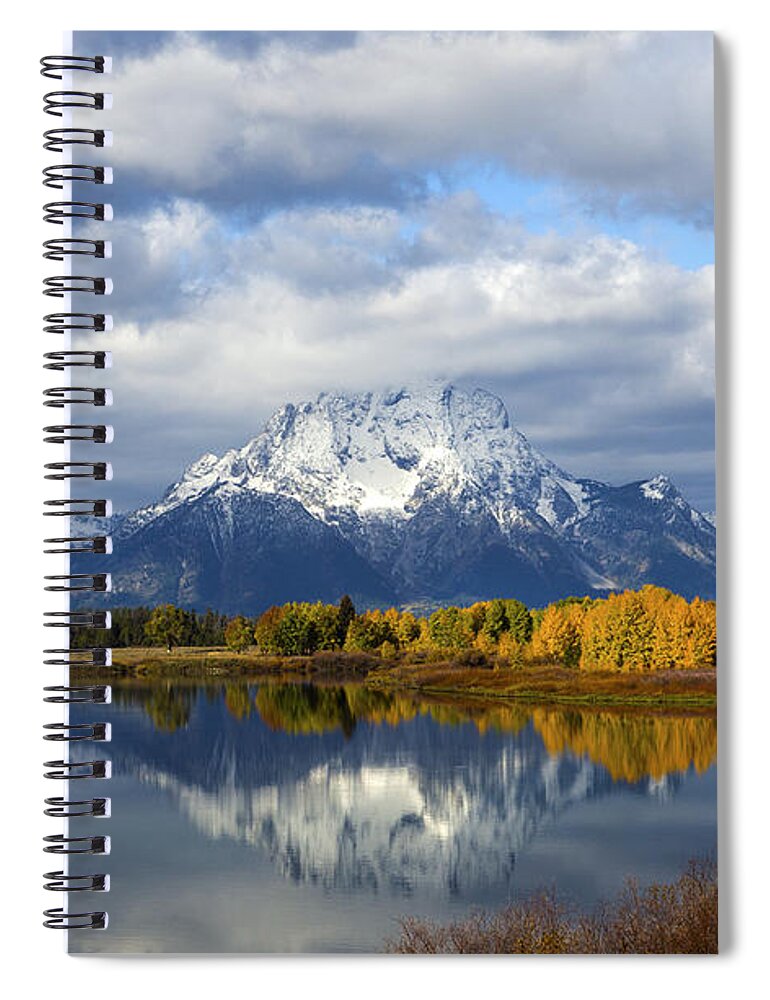 Oxbow Bend Spiral Notebook featuring the photograph Fall Glory at the Oxbow by Deby Dixon