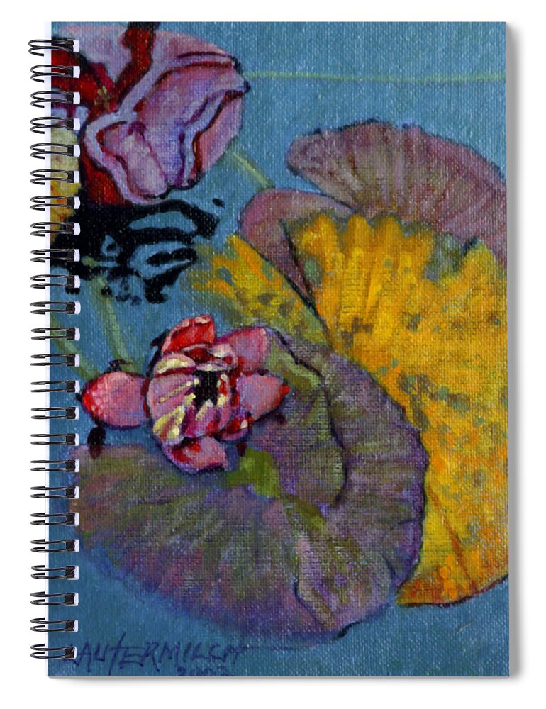 Water Lily Spiral Notebook featuring the painting Fall Lily by John Lautermilch