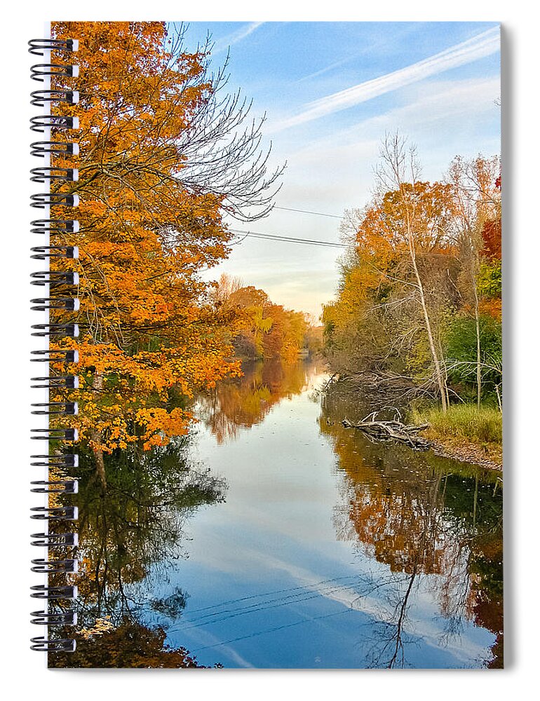 Michigan Spiral Notebook featuring the photograph Fall on the Red Cedar by Lars Lentz