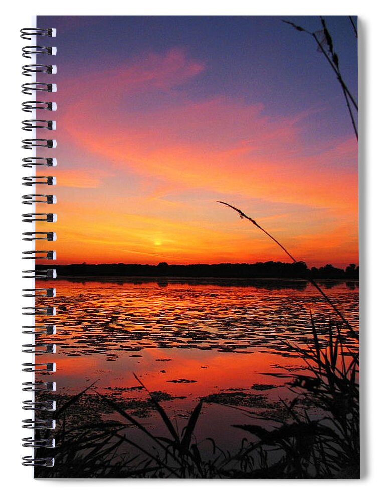Autumn Spiral Notebook featuring the photograph Fall Sunset in the Mead Wildlife Area by Dale Kauzlaric