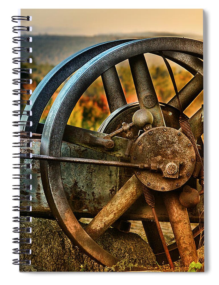 Wheels Spiral Notebook featuring the photograph Fall Through the Wheels by Sue Capuano