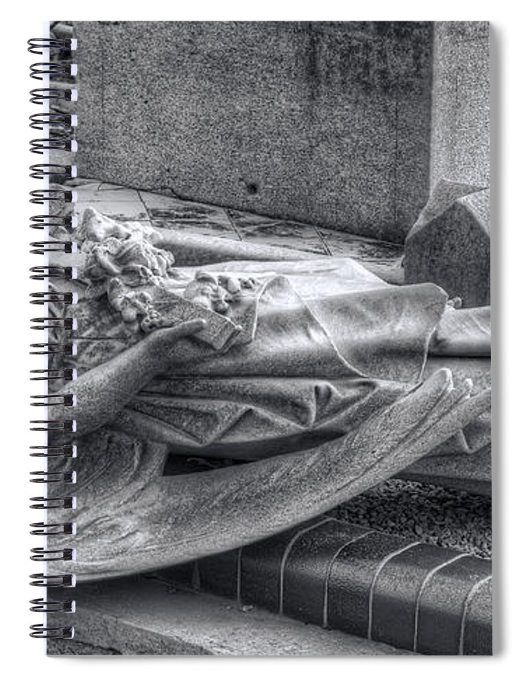 Graveyard Spiral Notebook featuring the photograph Fallen Angel by Wayne Sherriff
