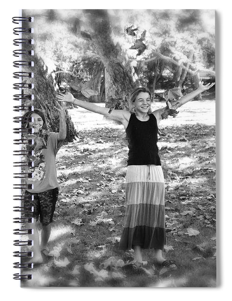 Falling Spiral Notebook featuring the photograph Falling Leaves by Diana Haronis