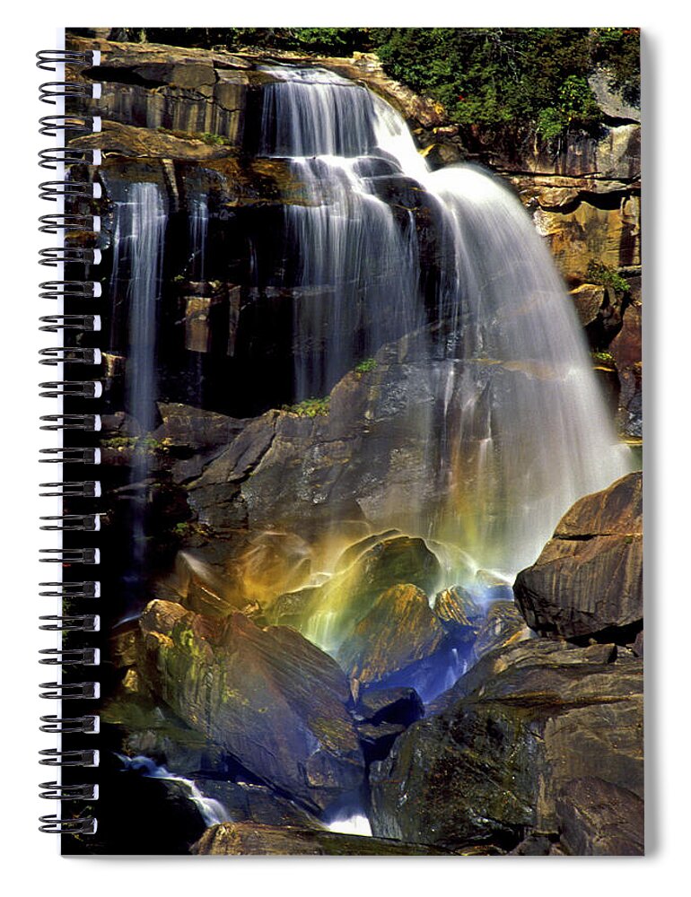 Whitewater Falls Spiral Notebook featuring the photograph Falls and Rainbow by Paul W Faust - Impressions of Light