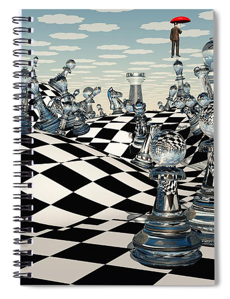 Chess Spiral Notebook featuring the digital art Fantasy Chess by Bruce Rolff