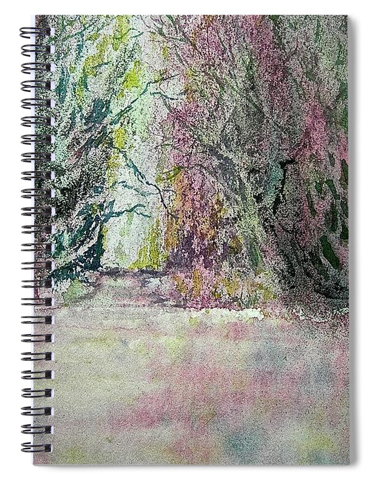 Watercolor Spiral Notebook featuring the painting Fantasy Waterfall by Carolyn Rosenberger