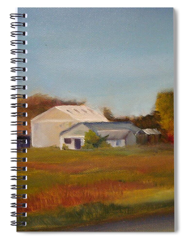 Farm Silo. Plein Aire Spiral Notebook featuring the painting Farm by Sheila Mashaw
