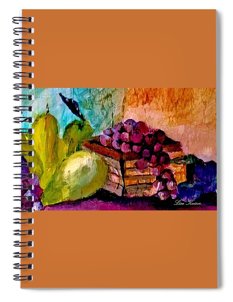 Fruit Spiral Notebook featuring the painting Farmer's Market by Lisa Kaiser