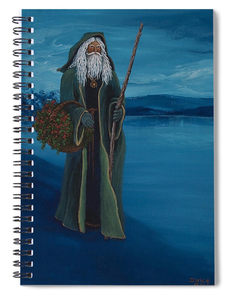 Christmas Spiral Notebook featuring the painting Father Christmas by Darice Machel McGuire
